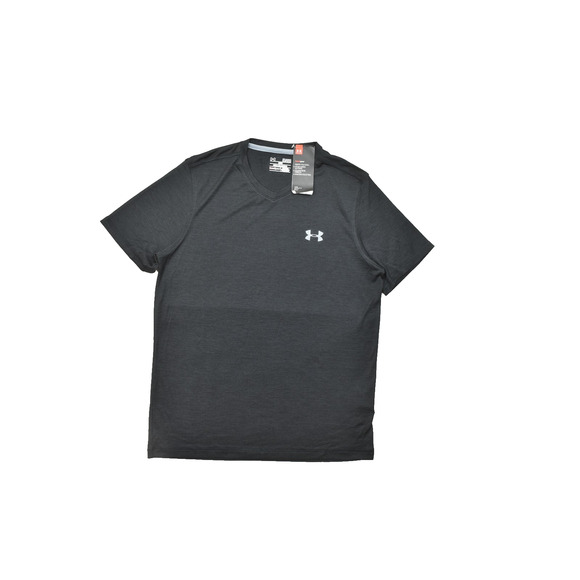 NEW Men's Under Armour HeatGear T-Shirt Regular Size S Black W/ White Logo Loose - Picture 1 of 8